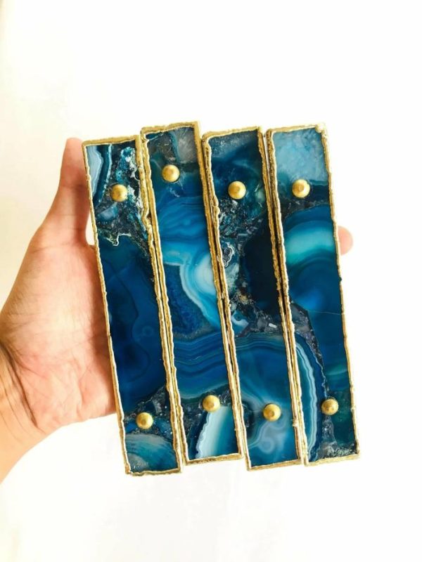 Hardware | Blue Agate Cabinet Door Pull Handle – Set Of 4 Decor Hardware