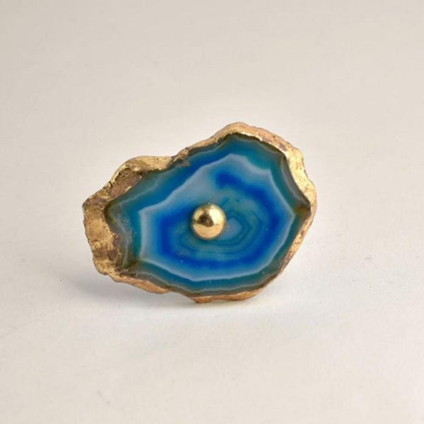 Hardware | Blue Agate Stone Cabinet Drawer Knob – Set Of 6 Decor Hardware