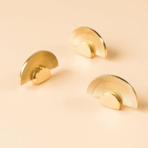 Hardware | Brass Fan-Shaped Cabinet Drawer Handle Knob, Knob Decor Hardware