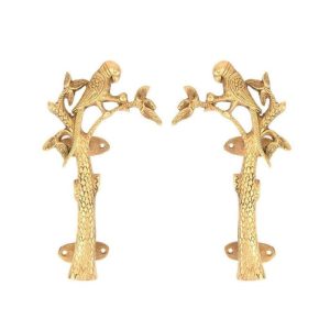 Hardware | Brass Parrot On Tree Door Pulls Decor Hardware