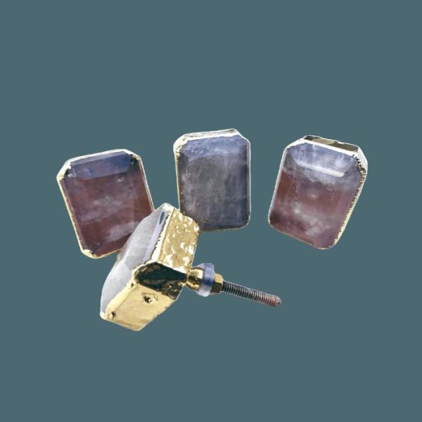 Hardware | Faceted Clear Quartz Cabinet Door Pull Handle – Set Of 4 Decor Hardware