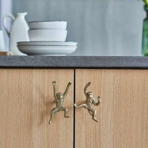 Hardware | Gold Quirky Monkey Cabinet Drawer Knob Decor Hardware