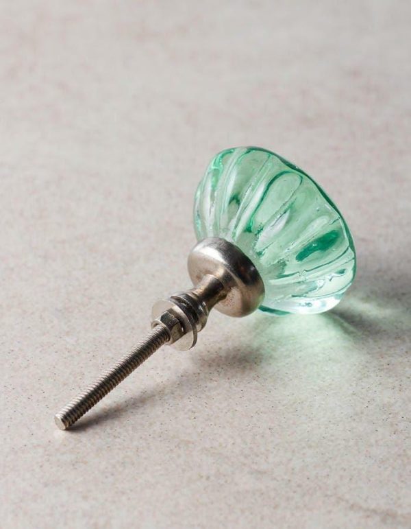 Hardware | Green Glassware Flower Kitchen Cabinet Knob Decor Hardware