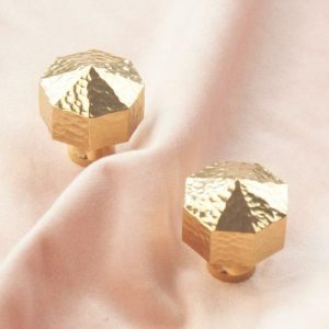 Hardware | Hammered Brass Geometric Drawer Knob Decor Hardware