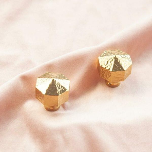 Hardware | Hammered Brass Geometric Drawer Knob Decor Hardware