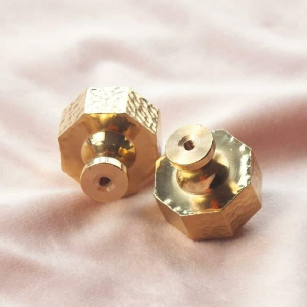 Hardware | Hammered Brass Geometric Drawer Knob Decor Hardware