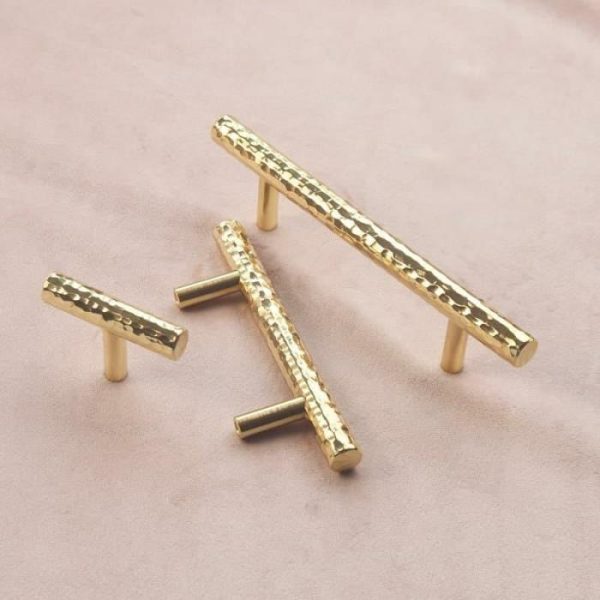 Hardware | Hand-Crafted Hammered Brass Cabinet Drawer Pull, 1 KNOB Decor Hardware