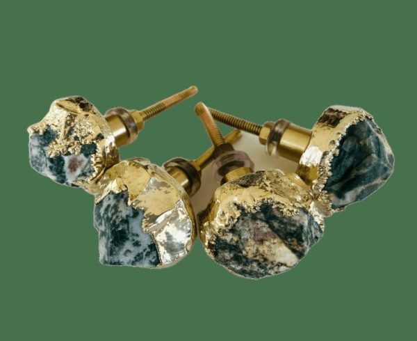 Hardware | Moss Green Agate Cabinet Door Pull Handle – Set Of 4 Decor Hardware