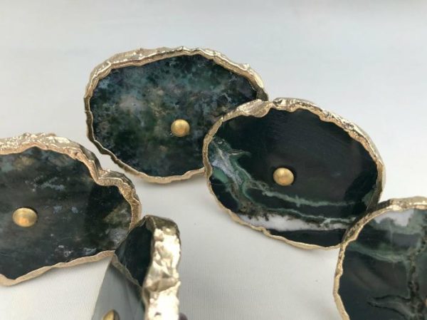 Hardware | Moss Green Agate Cabinet Door Pull Handle – Set Of 6 Decor Hardware