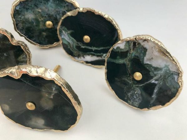 Hardware | Moss Green Agate Cabinet Door Pull Handle – Set Of 6 Decor Hardware