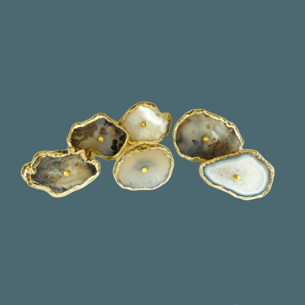 Hardware | Natural Gray Agate Cabinet Door Pull Handle – Set Of 6 Decor Hardware