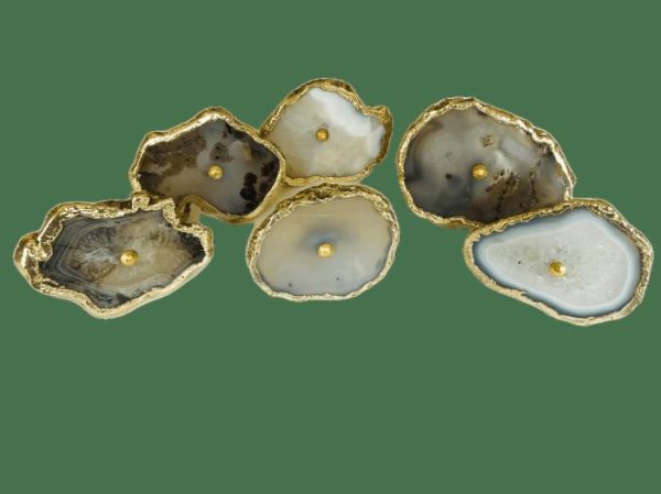 Hardware | Natural Gray Agate Cabinet Door Pull Handle – Set Of 6 Decor Hardware