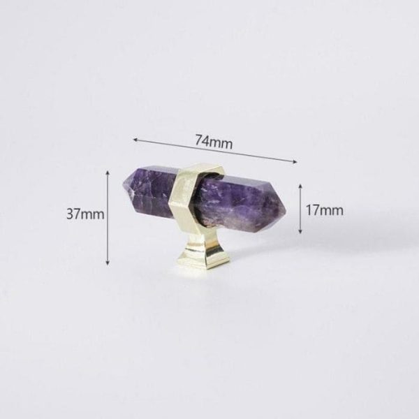 Hardware | Purple Amethyst Bar Cabinet Drawer Pull With Brass Accent, Small Decor Hardware