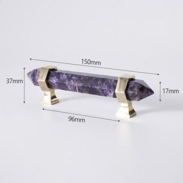 Hardware | Purple Amethyst Bar Cabinet Drawer Pull With Brass Accent, Small Decor Hardware