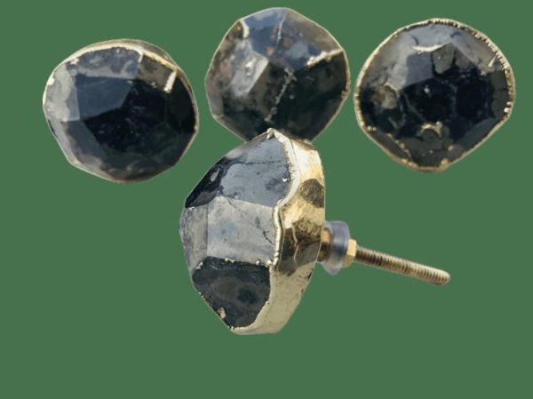 Hardware | Pyrite Gemstone Agate Cabinet Door Pull Handle – Set Of 4 Decor Hardware