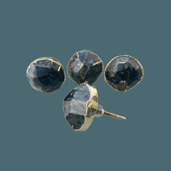 Hardware | Pyrite Gemstone Agate Cabinet Door Pull Handle – Set Of 4 Decor Hardware