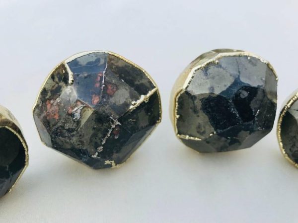 Hardware | Pyrite Gemstone Agate Cabinet Door Pull Handle – Set Of 4 Decor Hardware