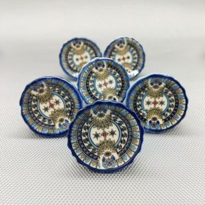 Hardware | Raja Vintage Blue Round Ceramic Knobs – Set Of 6 Decor Hardware