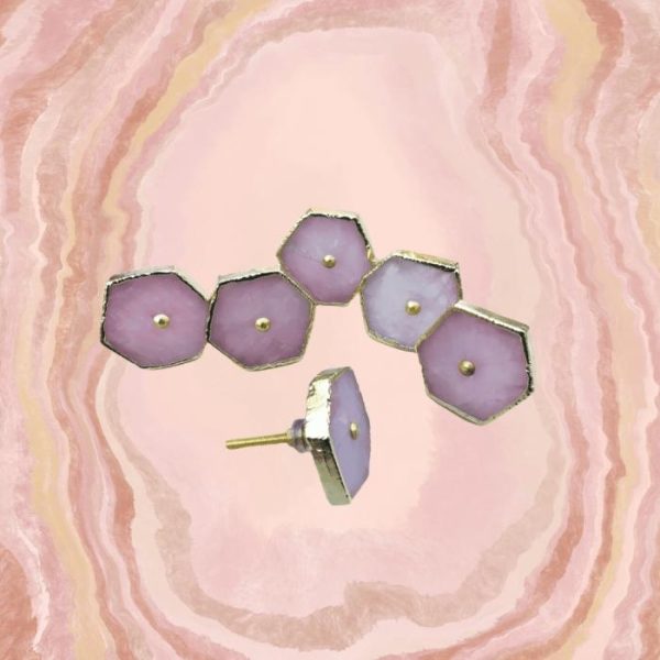 Hardware | Rose Quartz Cabinet Door Pull Handle – Set Of 6 Decor Hardware