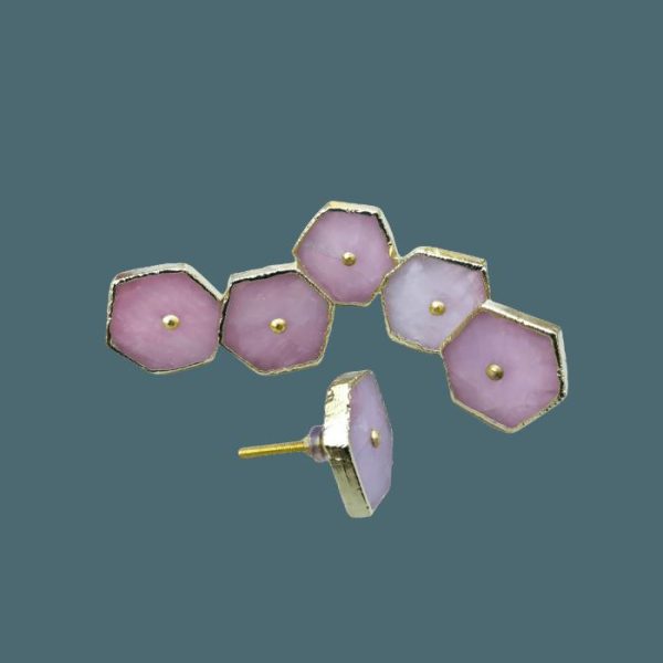 Hardware | Rose Quartz Cabinet Door Pull Handle – Set Of 6 Decor Hardware