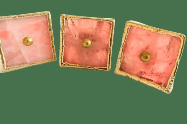 Hardware | Square Rose Quartz Cabinet Door Pull Handle – Set Of 4 Decor Hardware