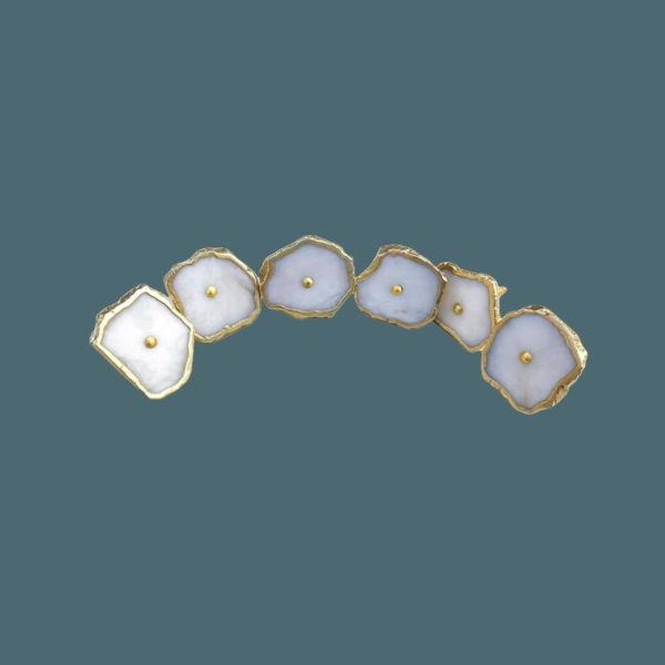 Hardware | White Agate Cabinet Door Pull Handle – Set Of 6 Decor Hardware