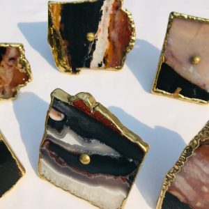 Hardware | Zebra Agate Cabinet Door Pull Handle – Set Of 6 Decor Hardware