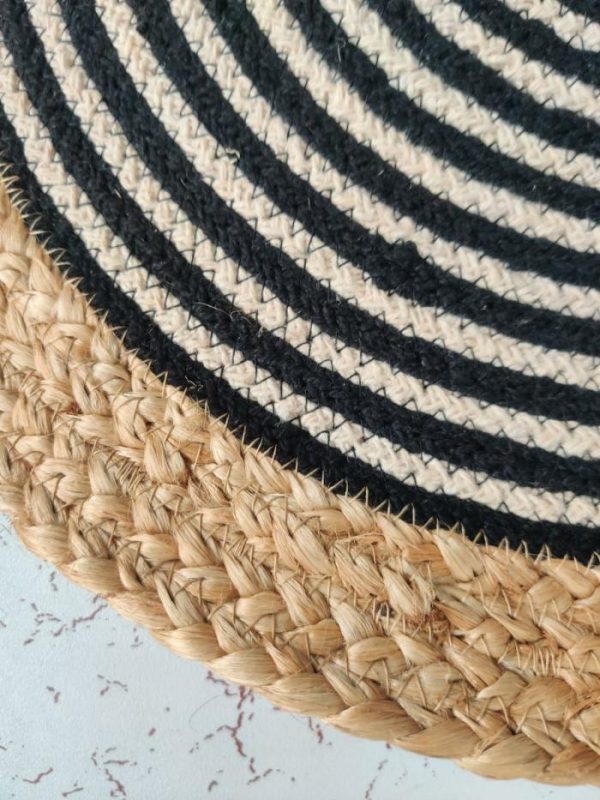 Jute Rugs | Beige And Black Oval Jute Rug, 2′ x 3′ Jute Rugs Jute Rugs