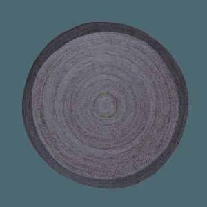 Jute Rugs | Black And Gray Round Jute Rug, 3′ x 3′ Jute Rugs Jute Rugs