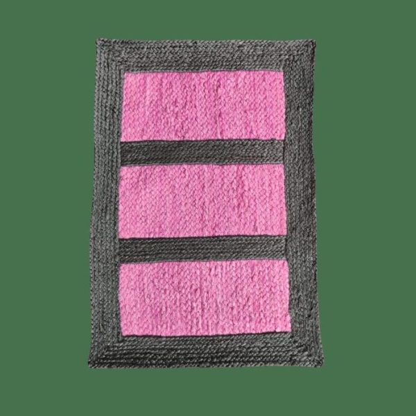 Jute Rugs | Black And Pink Braided Jute Rug, 2′ x 3′ Jute Rugs Jute Rugs