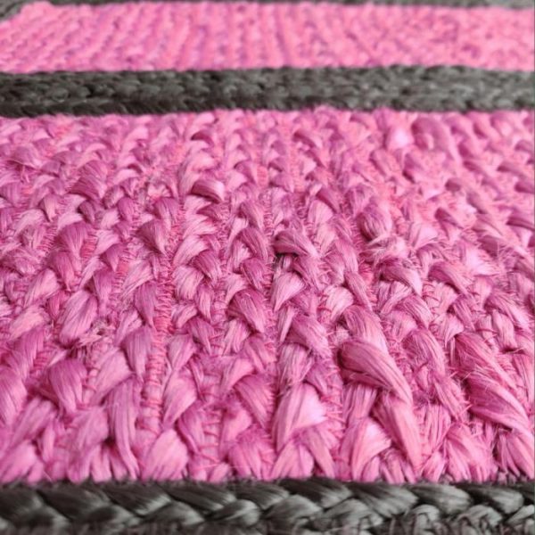 Jute Rugs | Black And Pink Braided Jute Rug, 2′ x 3′ Jute Rugs Jute Rugs