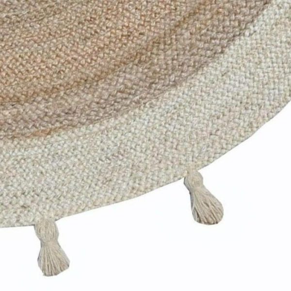 Jute Rugs | Fringed White Round Jute Rug, 2′ x 2′ Jute Rugs Jute Rugs