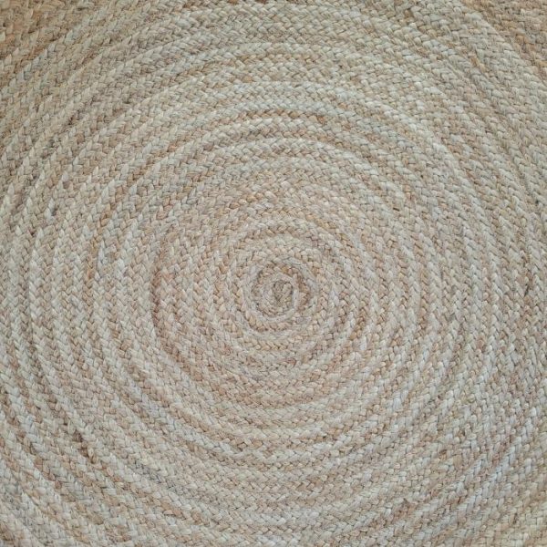 Jute Rugs | Fringed White Round Jute Rug, 2′ x 2′ Jute Rugs Jute Rugs