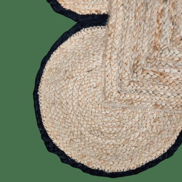 Jute Rugs | Handmade Black Trim Scalloped Jute Rug, 2′ x 3′ Jute Rugs Jute Rugs