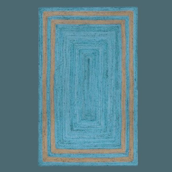 Jute Rugs | Handmade Chic Two-Toned Blue Jute Rug, 2′ x 3′ Jute Rugs Jute Rugs