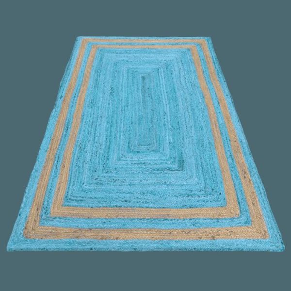 Jute Rugs | Handmade Chic Two-Toned Blue Jute Rug, 2′ x 3′ Jute Rugs Jute Rugs