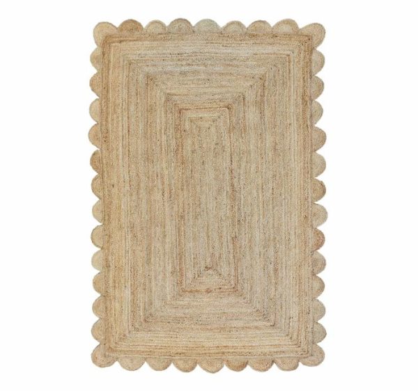 Jute Rugs | Handmade Mini Scalloped Jute Rug – Natural Color, 2′ x 3′ Jute Rugs Jute Rugs