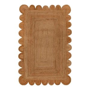 Jute Rugs | Handmade Scalloped Jute Rug – Natural Color, 2′ x 3′ Jute Rugs Jute Rugs