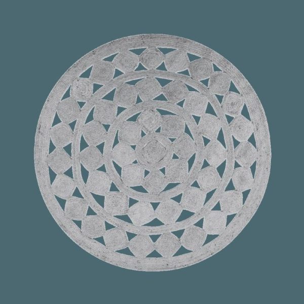 Jute Rugs | Mini Square Round Jute Rug – Gray, 3′ x 3′ Jute Rugs Jute Rugs