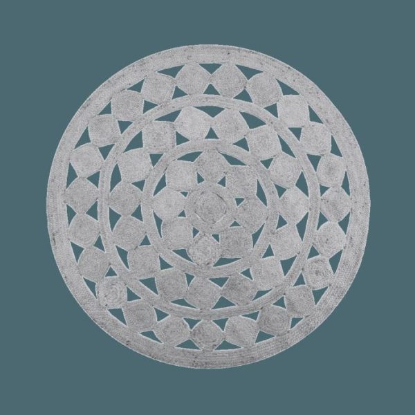 Jute Rugs | Mini Square Round Jute Rug – Gray, 3′ x 3′ Jute Rugs Jute Rugs