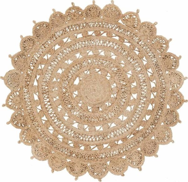 Jute Rugs | Natural Angkor Round Jute Rug, 3′ x 3′ Jute Rugs Jute Rugs