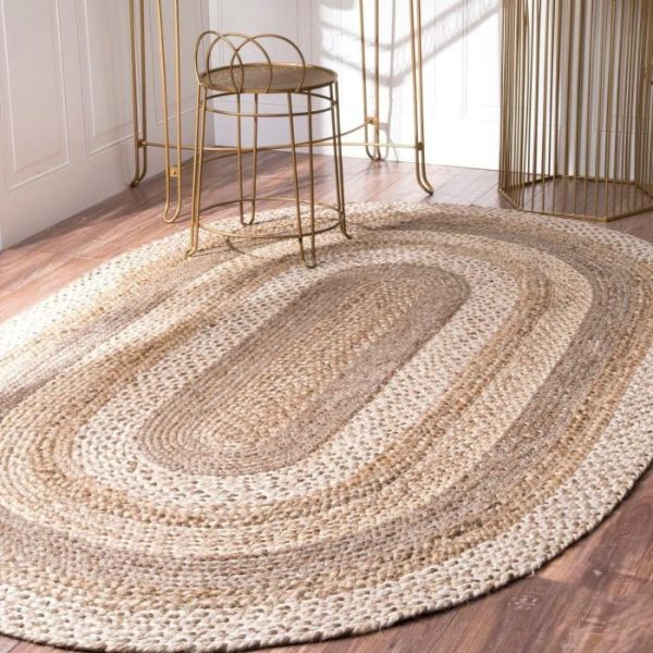 Jute Rugs | Natural Beige Oval Braided Jute Rug, 2′ x 3′ Jute Rugs Jute Rugs