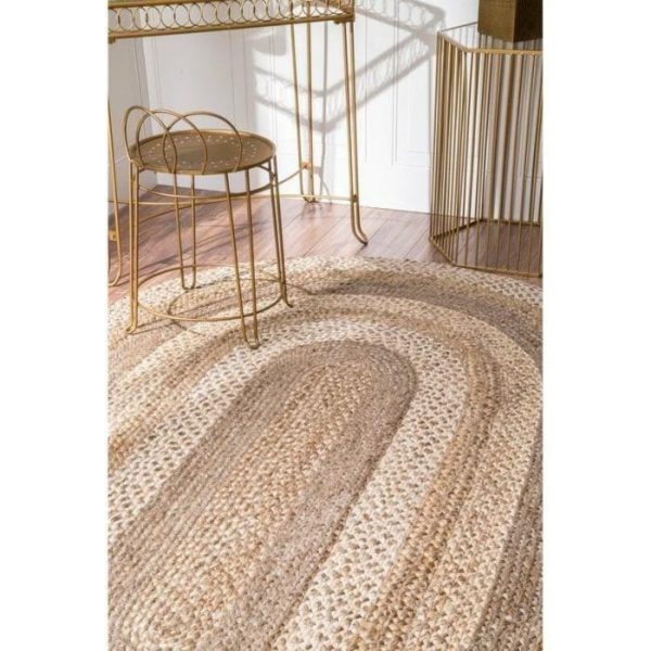 Jute Rugs | Natural Beige Oval Braided Jute Rug, 2′ x 3′ Jute Rugs Jute Rugs