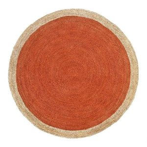 Jute Rugs | Orange Round Jute Rug, 2′ x 2′ Jute Rugs Jute Rugs