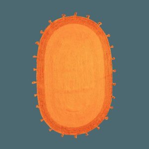 Jute Rugs | Orange Two Toned Oval Jute Rug With Tassels, 2′ x 3′ Jute Rugs Jute Rugs