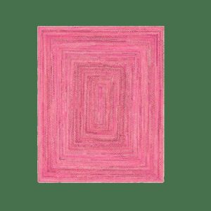 Jute Rugs | Pink Hand Braided Jute Rug, 2′ x 3′ Jute Rugs Jute Rugs