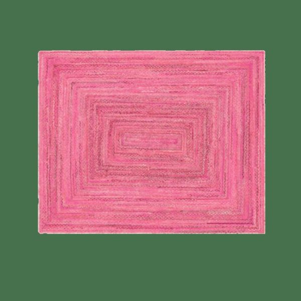 Jute Rugs | Pink Hand Braided Jute Rug, 2′ x 3′ Jute Rugs Jute Rugs