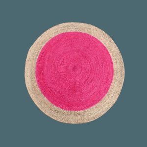 Jute Rugs | Pink Round Jute Rug, 2′ x 2′ Jute Rugs Jute Rugs