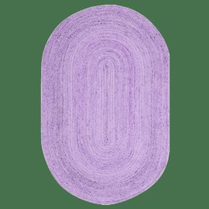 Jute Rugs | Purple Elongated Oval Jute Rug, 2′ x 3′ Jute Rugs Jute Rugs