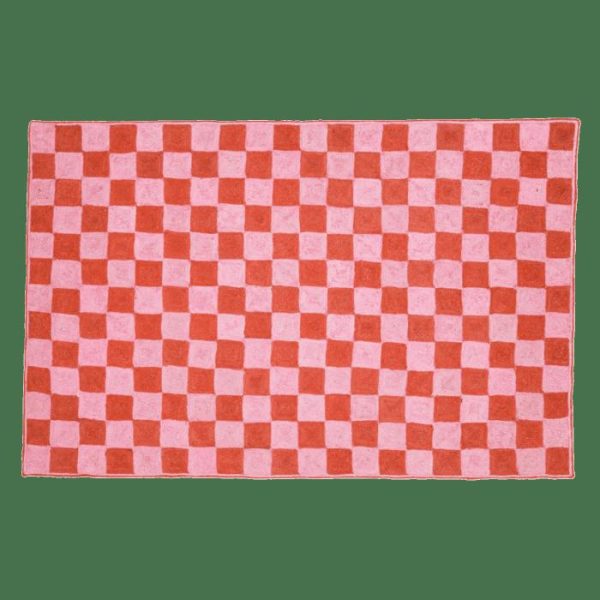 Jute Rugs | Red Checker Jute Rug, 2′ x 3′ Jute Rugs Jute Rugs